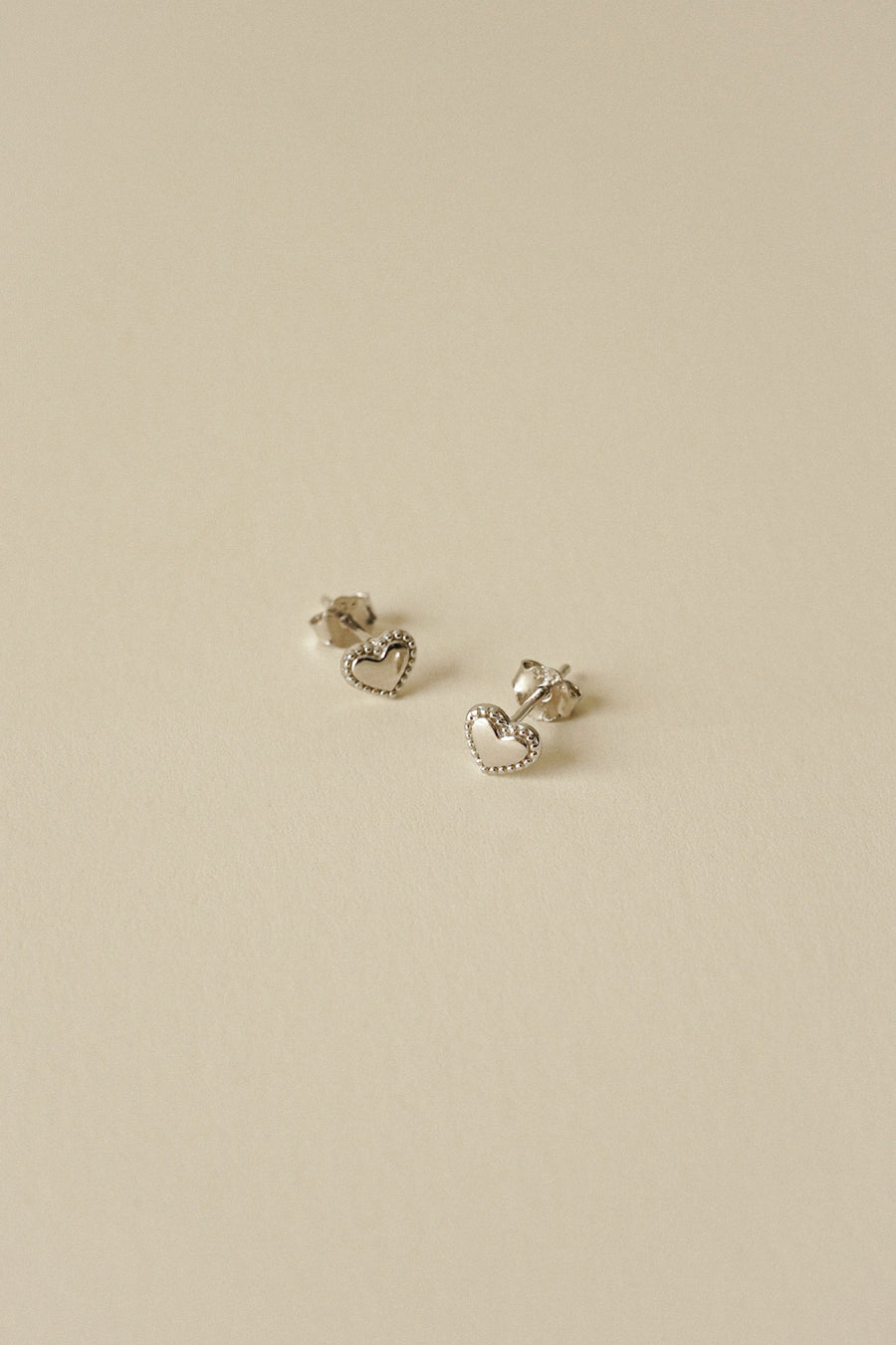 Silver Mini Heart Stud Earrings