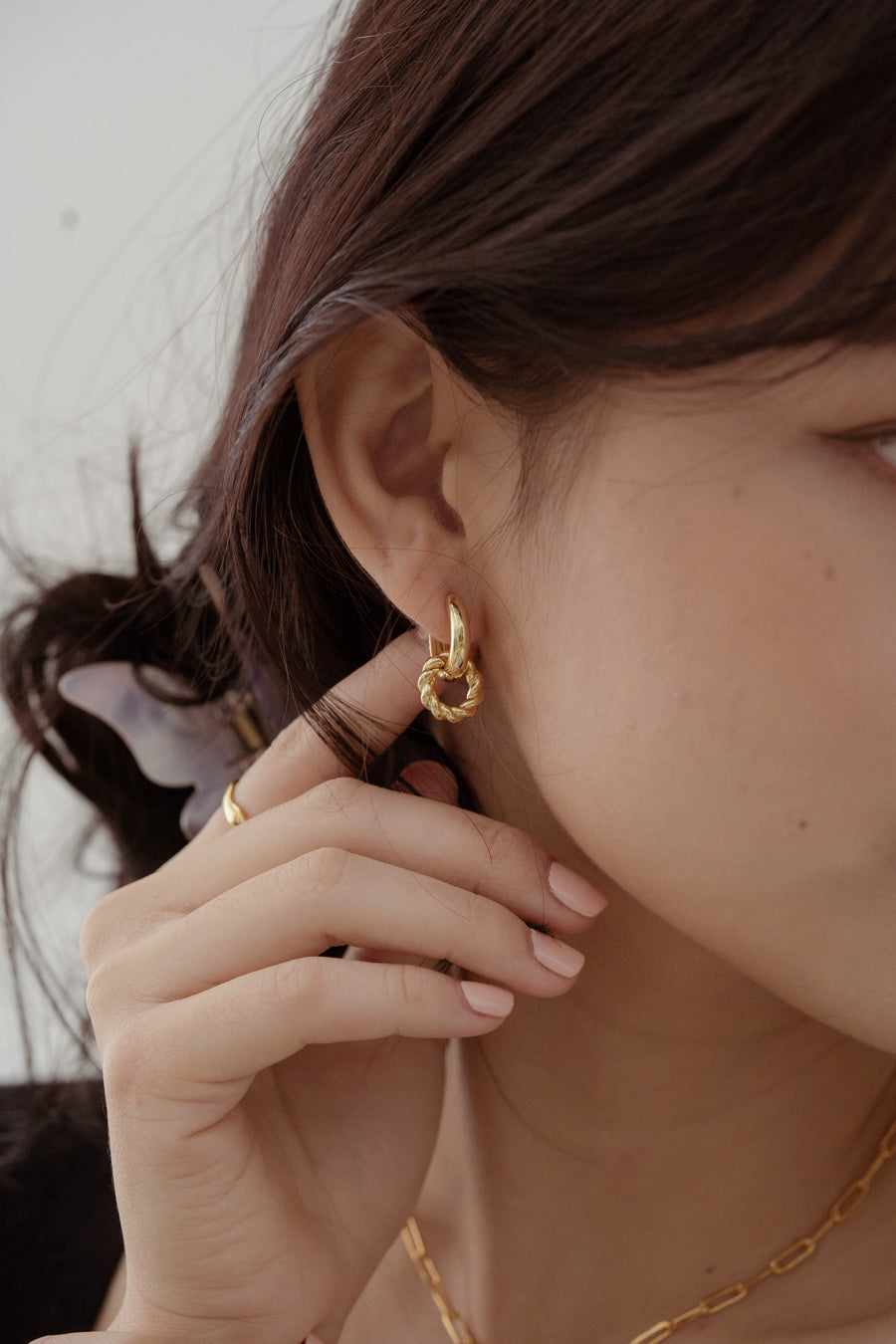 Alexia Gold Detachable Hoop Earrings