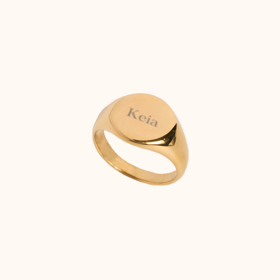 Engravable Gold Signet Ring