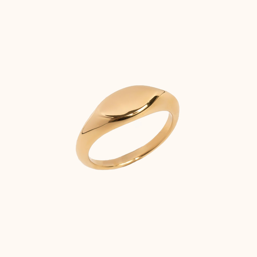 Engravable Gold Oval Signet Ring