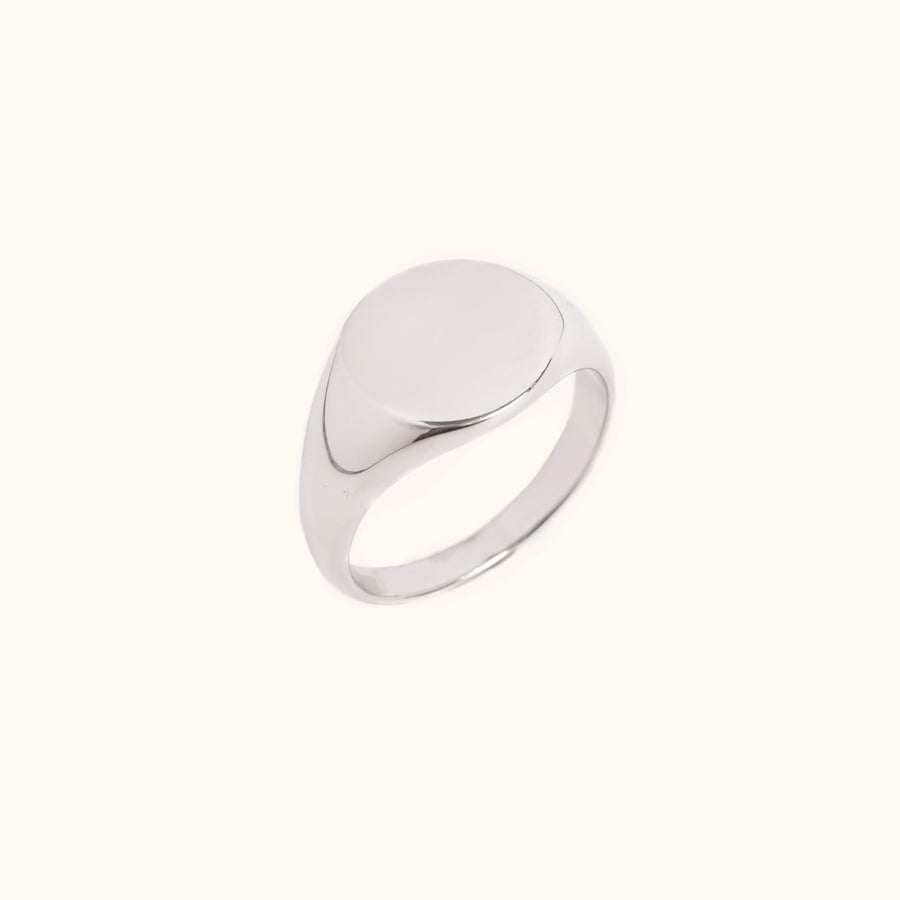 Engravable Silver Signet Ring
