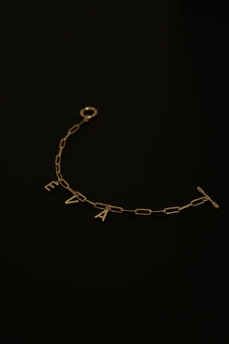 Gold Vermeil Cable Chain Letter Bracelet
