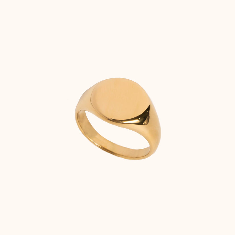 Engravable Gold Signet Ring