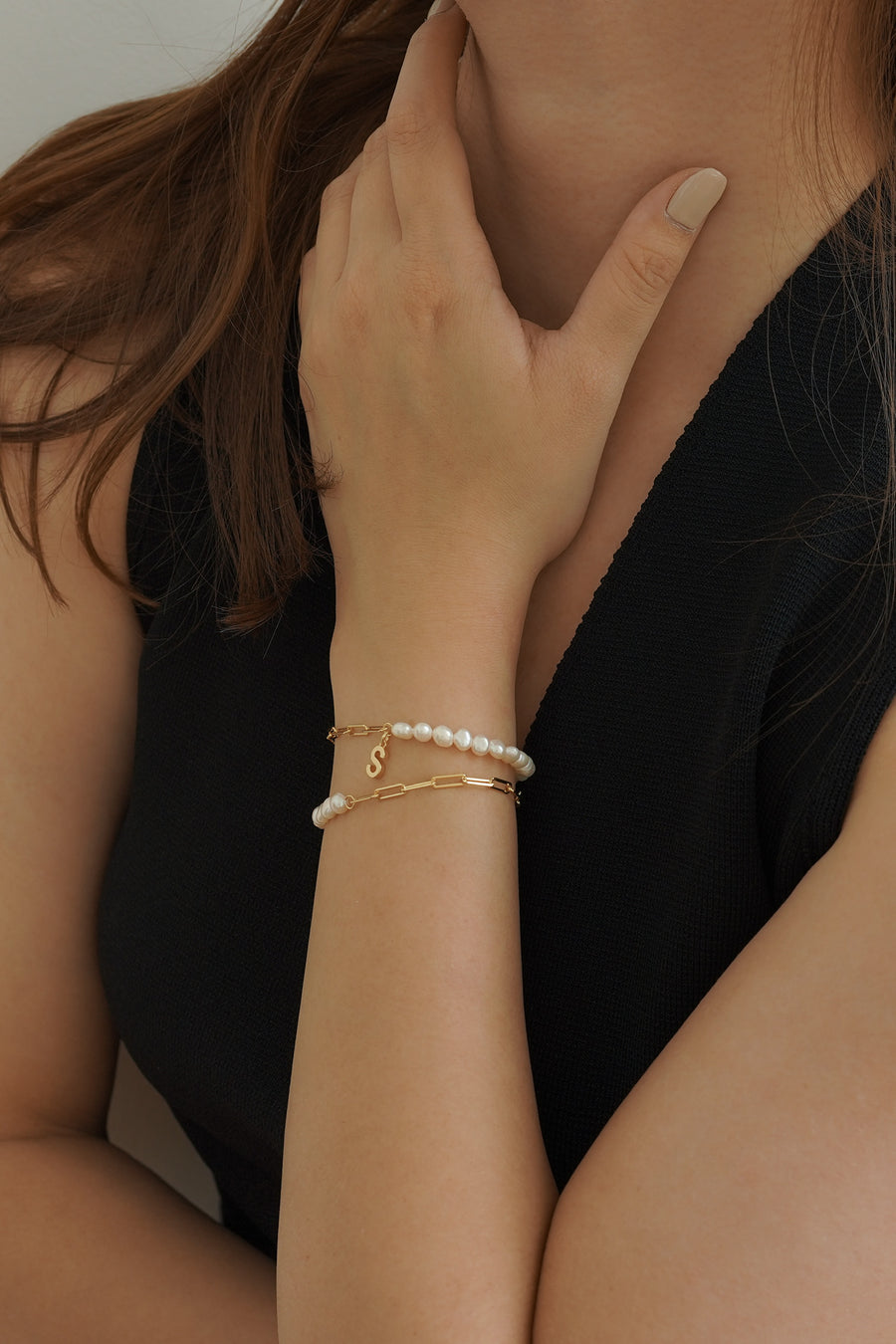 Savi Baroque Pearl Twisted Link Bracelet