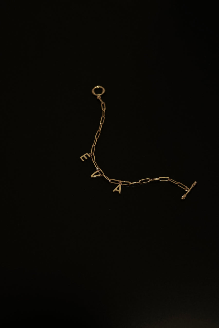 Gold Vermeil Cable Chain Letter Bracelet